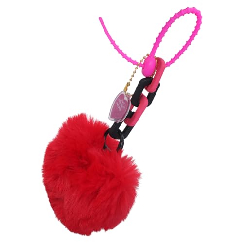 Herzschlüsselkettenauto Schlüsselringhänge Ornamente Plüschautos Schlüsselketten Weiche Beutel Anhänger Schlüsselinhaber Für Beuteldekorationen Herzschlüsselkainer Plüsch Pompons Schlüsselringe von FIRSTXIU