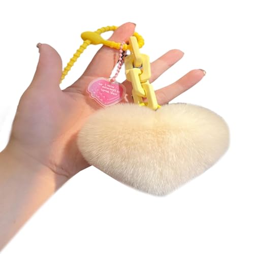 Herzschlüsselkettenauto Schlüsselringhänge Ornamente Plüschautos Schlüsselketten Weiche Beutel Anhänger Schlüsselinhaber Für Beuteldekorationen Herzschlüsselkainer Plüsch Pompons Schlüsselringe von FIRSTXIU