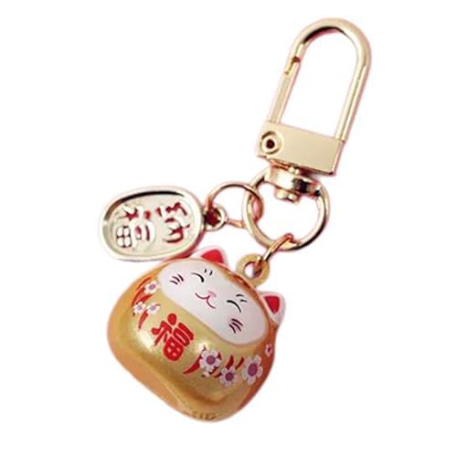 Japanische Stile Cartoon Katzen Mit Bells Schlüsselbeutel Charme Metall Auto Schlüsselring Anhänger Ornament Für Frauen Und Männer Geschenk Katzen Bells Bag Charme von FIRSTXIU
