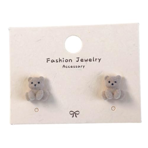 Kaffeeplüschbärenohrringe Für Frauen Mit Perlen Bowknot Niedlichkeit Und Elegante Designs Für Winter Mode Mode Ohrringe von FIRSTXIU