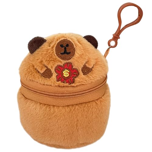 Kopfhörerspeicherbeutel Schöne Capybara Münzbeutel Plüschmünzen Geldbörse Anhänger Kopfhörer Hülle Cartoon Tierbeutel Plüsch Wallets Schöne Capybara Geldbörse Anhänger Tierbeutel von FIRSTXIU