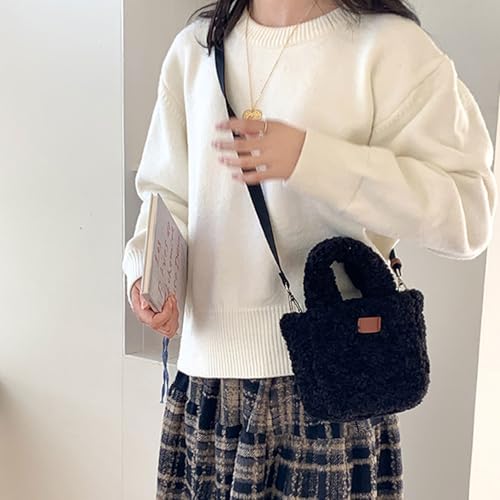 Korean Styles Crossbody Bag Für Frauen Trendy Umhängetasche Winter Handtasche Geldbeutel Plüsch Schöner Top Koreanische Stile Schulter Für Frauen Plüsch Handtasche Winter Crossbody von FIRSTXIU