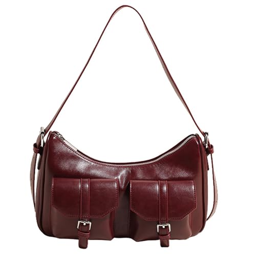 Korean Styles Umhängetasche Retro Crossbody Bag PU Leder Achselhöhle Einkaufs Mehrpockets Handtasche Geldbörse Frauen Mode Achsel PU Leder Crossbody Korean Styles Schulter von FIRSTXIU