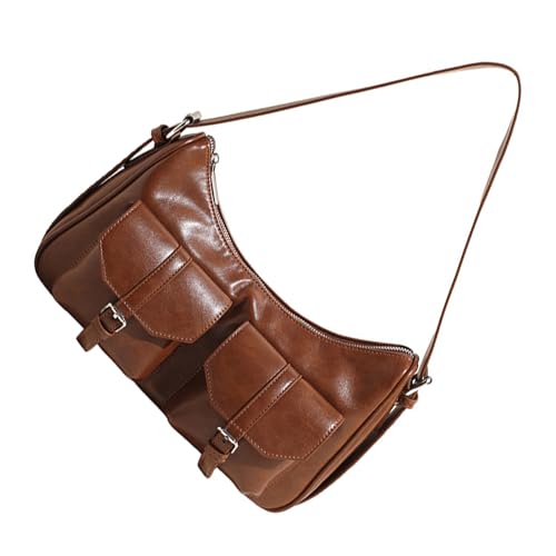 Korean Styles Umhängetasche Retro Crossbody Bag PU Leder Achselhöhle Einkaufs Mehrpockets Handtasche Geldbörse Frauen Mode Achsel PU Leder Crossbody Korean Styles Schulter von FIRSTXIU