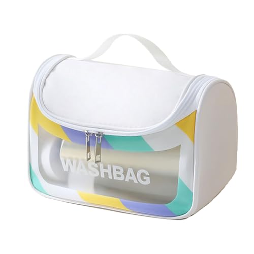 Kosmetikbeutel Wasserdichte Strandbeutel Toilettenreisen Make Up PU Leder Kosmetische Organisatoren Für Frauen Und Mädchen Make Up Handheld Organisatoren Toilettenstrand Strand von FIRSTXIU