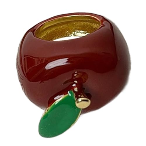 Kreative Harz Erdbeer/Obstringe Für Schmucksammler Handgefertigte Fingerringe Accessoire Für Modebegeisterte Emaille Erdbeer/Äpfel von FIRSTXIU