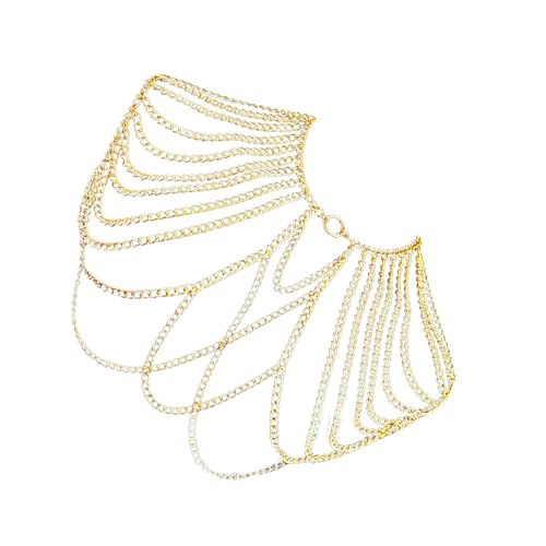 FIRSTXIU Legierter Männer Schulter Halskette Accessoires Quasten Körperkette Persönlichkeit Schmuck Für Nachtclubs Und Strandfeierlichkeiten Metall Schulter Halskette von FIRSTXIU