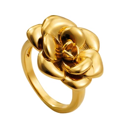Luxuriöse Blumen Inspirierte Ringe Stilvolle 18k Goldstil Rose Ringe Charme Für Tägliche Verschleißdaten Partys Einzigartige Designs Schmuck von FIRSTXIU
