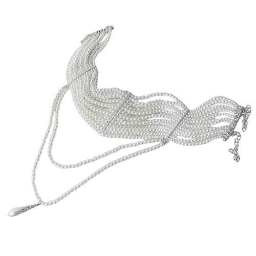 Mehrschichtige Stränge Perlen Halskette Mit Anmutigen Quasten Designs Schmuckzubehör Für Partys Und Geschäftstreffen Stylische Frauen Halskette von FIRSTXIU