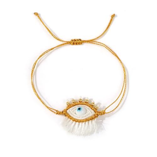 Mehrschichtiger Stapelbares Glasaugenarmband Stylish Outfit Enhancer Für Freizeit Oder Party Kleidung Unisex Verstellbares Armband Runde Perlen Armband Mit Wimperndesign von FIRSTXIU