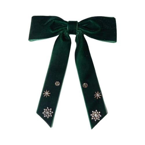 Mode Frauen Velvets Beulen Krawatte Mit Strasssteinen Schneeflocken Für Weihnachten Vorgebundene Bowtie Brosche Stecknadel Krawattenklammern Bögen Pin von FIRSTXIU