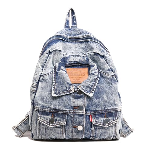 Mode Jean Rucksack Mit Geräumigen Designs Rucksack Casual Travel Daypack School Tasche Für Frauen Und Männerplatz Vertikaler von FIRSTXIU