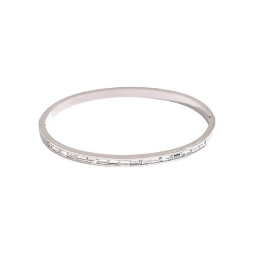 Mode Open Manschettenarmband Edelstahl Armband Leichter Armreif Stilvoller Schmuck Für Lässige Oder Formelle Kleidung Modernes Modearmband Für Den Täglichen Abnutzen von FIRSTXIU