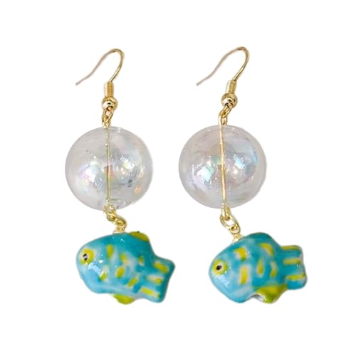 Mode Schöne Bubble Fisch Charme Ohrringe Cartoon Dangle Ohrringe Einfache Anhänger Ohrring Party Schmuck Charme Ohrring Mode Drop Schmuck Accessoires Party von FIRSTXIU