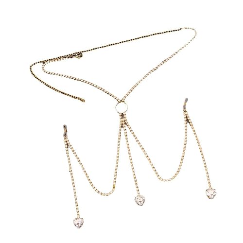 Mode Zeitgenössische BH Kette Silber/Gold M Figur Teardrop Herzkörperdekoration Party Verschleiß Unterwäsche Accessoire Trendy Body Kette Für Frauen von FIRSTXIU