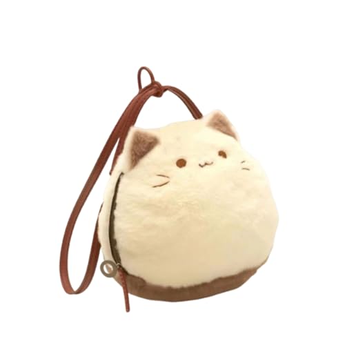 Modische Katzen Plüsch Geldbörse Für Frauen Komfortable Plüsch Textur Top Taschen Für Einkäufe Und Ausflüge Modische Katzen Handtasche von FIRSTXIU