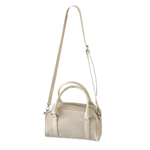 PU Ledernähte Nylon Crossbody Geldbörse Für Frauen Feste Farbe Umhängetasche Handtasche Mit Oberem Und Reißverschluss Crossbody Bag von FIRSTXIU