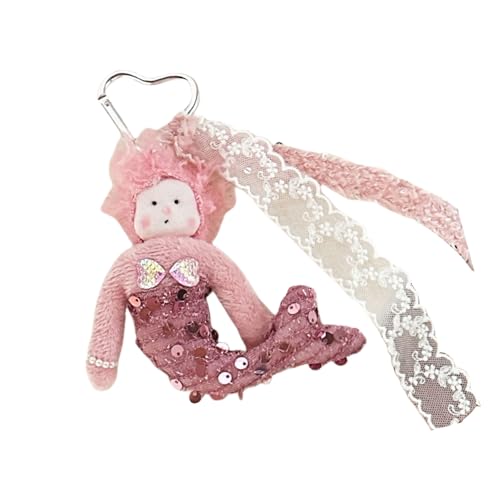 Pailletten Meerjungfraupuppen Stoffed Girl Spielzeug Keychain Anhänger Mit Spitzenband Für Frauen Und Mädchen Bag Charmacm Accessoires Sammlerspielzeug Keychain von FIRSTXIU