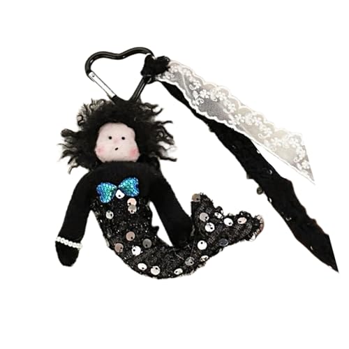 Pailletten Meerjungfraupuppen Stoffed Girl Spielzeug Keychain Anhänger Mit Spitzenband Für Frauen Und Mädchen Bag Charmacm Accessoires Sammlerspielzeug Keychain von FIRSTXIU