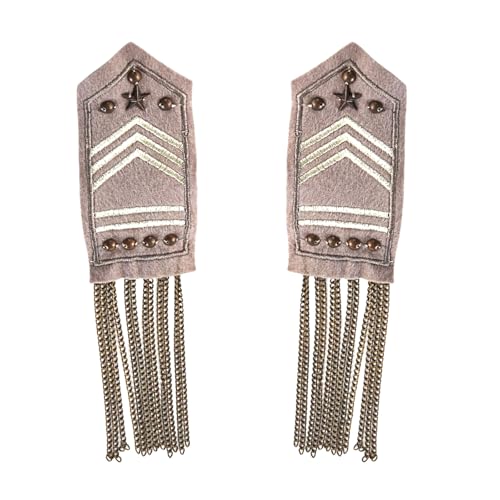 Punk Styles Nieten Besetzt Elektros Schulterbrosche Stecknadel Erudeln Mit Quasten Metal Chain Für Bühnenshow Kostüm Dekore Freizeitzubehör von FIRSTXIU