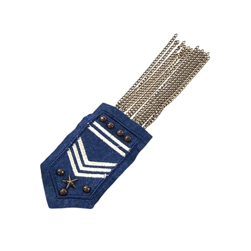 Punk Styles Nieten Besetzt Elektros Schulterbrosche Stecknadel Erudeln Mit Quasten Metal Chain Für Bühnenshow Kostüm Dekore Freizeitzubehör von FIRSTXIU