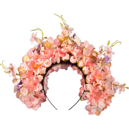 Raffinierte Blumenhaarbänder Traditionelles Ethnisches Accessoire Doppelseitiges Stoffblume Stirnband Für Frauen Polyester Band von FIRSTXIU