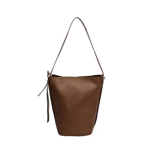 Retro Large Capacity Umhängetasche Für Frauen Und Mädchen Modische Und Stilvolle PU Leder Eimer Taschen Achterbeutel Casual Outing Handtasche von FIRSTXIU
