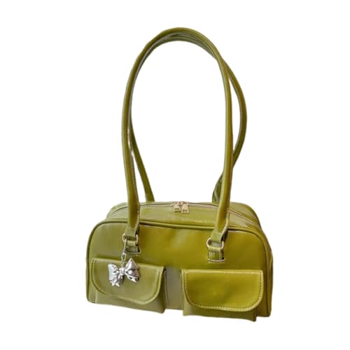 Retro Leder Umhängetasche Für Frauen Modische Handtasche Geräumige Innenausstattung Unterarm Geldbeutel Freizeitpackung Taschen Frauenschule Satchel von FIRSTXIU