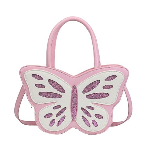 Schmetterlingsformbeutel Für Frauen Mode Crossbody Schöne Schulter Ästhetische Geldbörse Handtasche Einkaufen Dating Damen PU Leder Schulter Schmetterling Form Messenger Trend Crossbody von FIRSTXIU