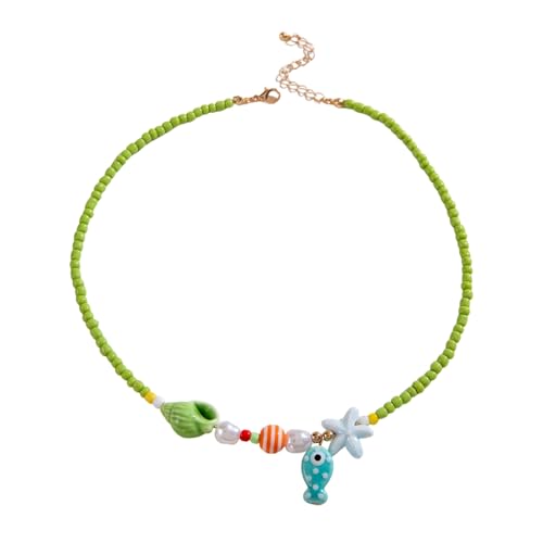 Seestarfishes Anhänger Perlen Perlen Halskette Einstellbare Länge Tragbarer Schmuck Für Strandurlaub Und Partys Küste Inspirierter Schmuck von FIRSTXIU