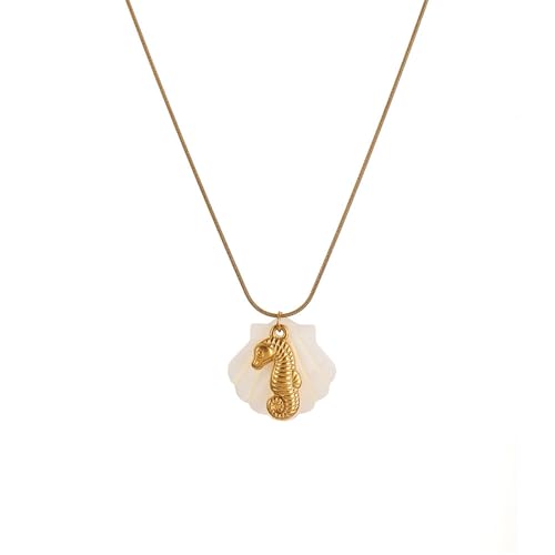 Sommers Marine Themenbezogen Verstellbare Muschel Seesternheime Anhänger Halskette Mit 18 Karat Gold Plattiert Edelstahlkette Muschel Schmuck Für Frauen Sommers Marine Themenbezogen Verstellbare Muschel Seesternheime Anhänger Halskette Mit 18 Karat Gold Plattiert Edelstahlkette Muschel Schmuck Für Frauen von FIRSTXIU