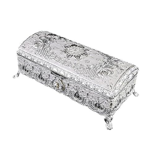 Staubsichere Schmuckschatulle Praktischer Schmuck Organizer Mit Schutzfutter Ohrringen Halsketten Ringe Für Frauen Gold Weiße Schmuckschatulle von FIRSTXIU