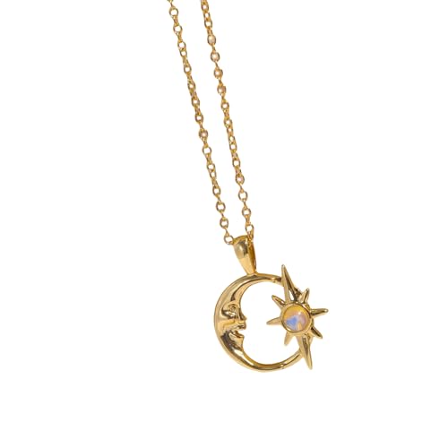 Stilvolle Halskette Mit Anhängern Und Komplizierten Stern Und Mondausschnitten Für Einen Hauch Von Eleganzen Mode Neckschmuck Für Tägliche Stilvolle Frauen Halskette von FIRSTXIU