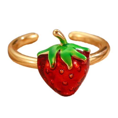 Stilvolle Kirschen Ringe Statement Ringe Eröffnen Kupfertextur Mode Schmuck Geeignet Für Party Und Alltags Kleidung Modeschmuck Geeignet von FIRSTXIU