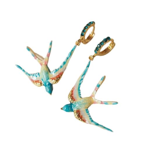 Stilvolle Schwalbenohrringe In Leuchtenden Farben Elegante Schwalbenohrringe Charme Perfekter Ergänzung Für Jeden Outfit Emaille Bird Drop von FIRSTXIU