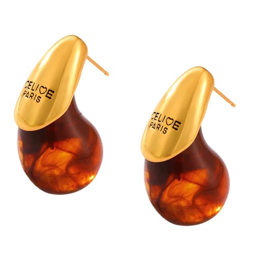 Stilvoller Stahl Tränenohrohrringe 18K Gold Plattiert Wasserdropfen Hoops Mode Schmuck AccessPry Für Frauen Täglich Nutzung Outfits Stilvolle Stahlohrringe von FIRSTXIU