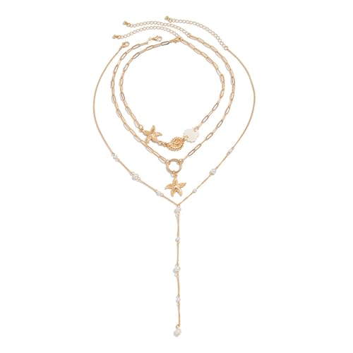 Strand Halskette Set Goldene Stapelbare Seashells Pearls Schlüsselbeinkettenschmuck Für Heiße Tagesausflüge Und Event Multi Layer Perlen Chokers Halskette Set Strand Halskette Set Goldene Stapelbare Seashells Pearls Schlüsselbeinkettenschmuck Für Heiße Tagesausflüge Und Event Multi Layer Perlen Chokers Halskette Set von FIRSTXIU