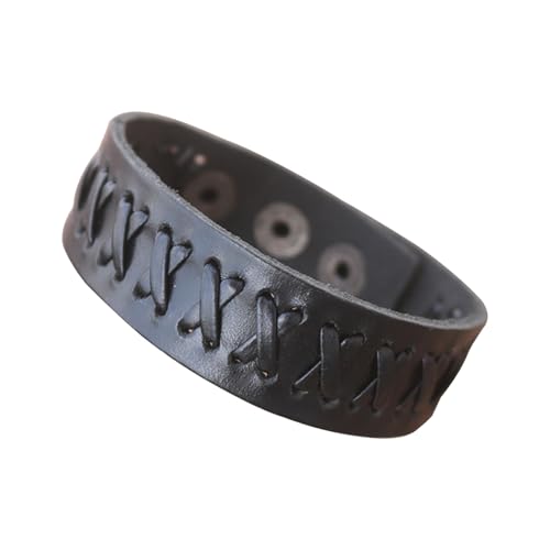 Stylish Männer Handgelenk Wrap Imitation Kuh Leder Armband Punk Inspirierte Manschettenarmband Schmuck Für Tägliche Und Party Tragen Edelstahl Verschluss Armband von FIRSTXIU