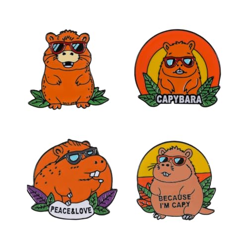 Tiermotionierte Brosche Capybaras Charm Stilligkeit Stylish Party Accessoire Fashion Lapel Pin Statement Für Frauen Mädchen Party Outfit Pin von FIRSTXIU