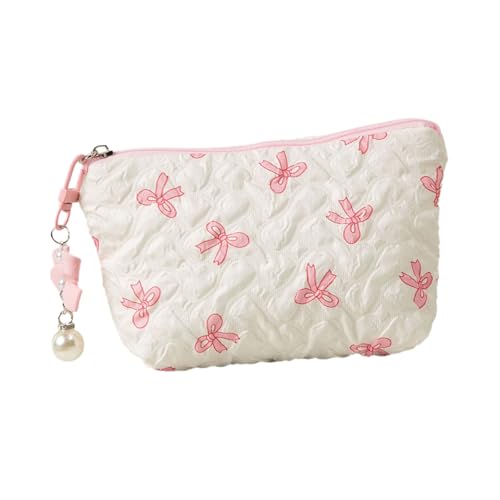 FIRSTXIU Tragbare Frauen Make Up Beutel Mit Bowknot Muster Polyester Stoffkosmetikbeutel Für Lippenstifte Und Schönheitsmake Up Tasche von FIRSTXIU