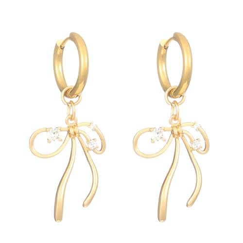 Trendige Legierungs Bogenohrringe Langer Hoop Drop Modische Ornamente Für Ihre Kollektion Frauen Schmuck Legierungsohrringe von FIRSTXIU