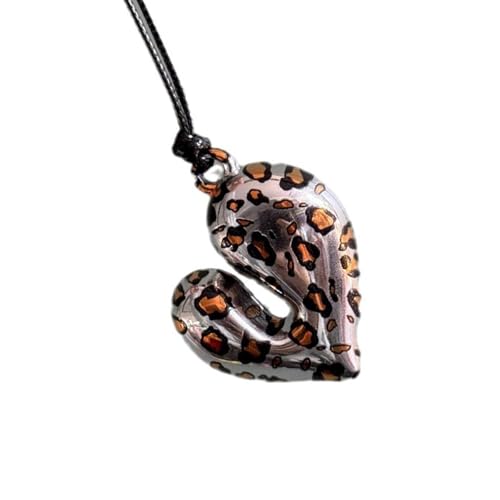 Trendige Silberne Halskette Mit Leopardenstabiler Legierung Harz Liebe Herz Anhänger Tragbar Für Frauen Und Männer Langkettige Designs Modeschmuck von FIRSTXIU