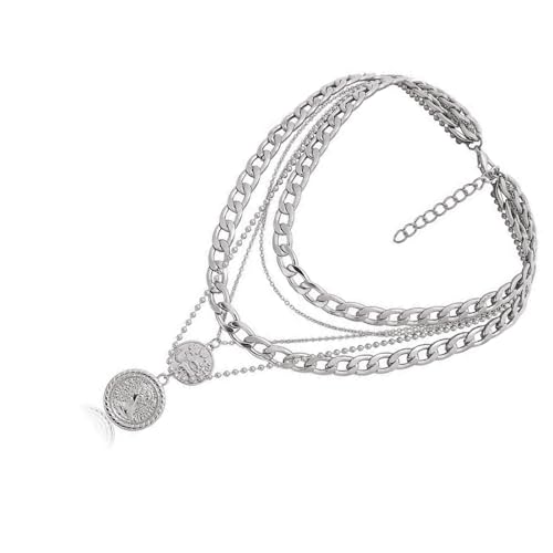 Trendy Einstellbare Geschichtete Münz Halskette Legierung Schmuck Geschenke Für Frauen Alltag Eleganzschicht Runde Anhänger Halskette von FIRSTXIU