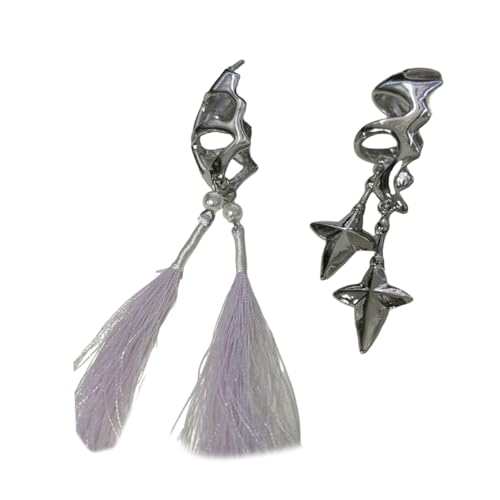 Trendy Quasten Clip Ohrringe Stylish Ohr Accessoires Legierung Textur Ohrmanschette Geeignet Für Alltägliche Und Besondere Event Schmuck Geeignet von FIRSTXIU