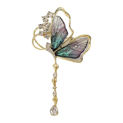 Trendy Tassels Butterfly Schmuck Elegante Wasserdropfen Formgestalt Stabiler Legierungsbroschen Tragbar Für Soziale Ereignisse Butterfly Quasten Brosche Brosche von FIRSTXIU