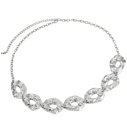 Übertriebene Unregelmäßige Kreisförmige Taillenkette Halskette Für Frauen Und Männer Goth Metall Verstellbar von FIRSTXIU