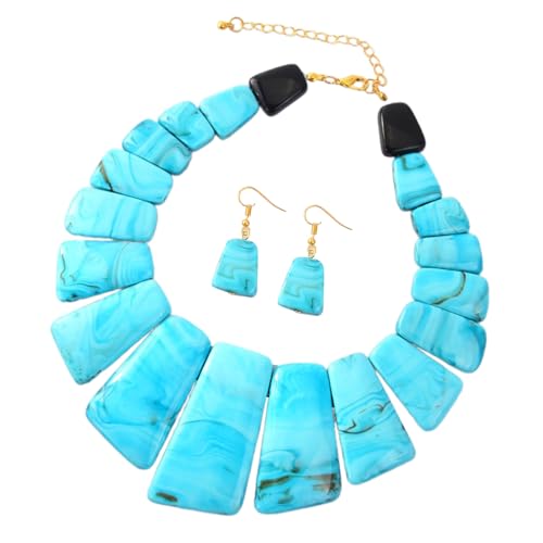 Übertriebener Schmuckset Mit Harz Schlössler Halskette Und Drop Ohrringe Stilvolle Neckkette Und Ohrringe Für Frauen Einzigartiger Frauenschmuck von FIRSTXIU
