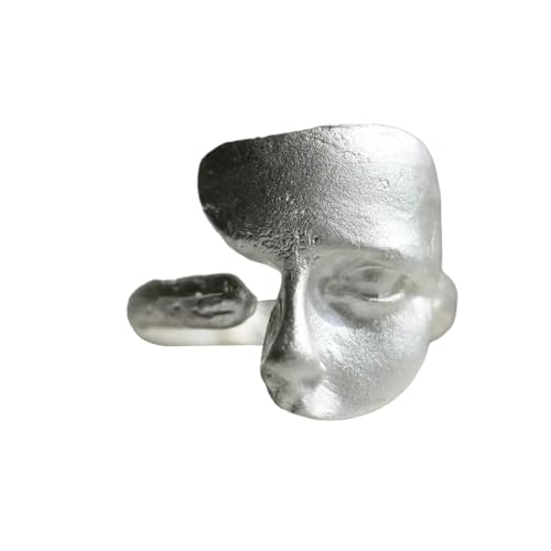 Unisex Fashion Rings Verstellbare Ringe Modeschmuckmaske Form Öffnen Von Fingerschmuck Metall Textur Für Party Statement von FIRSTXIU
