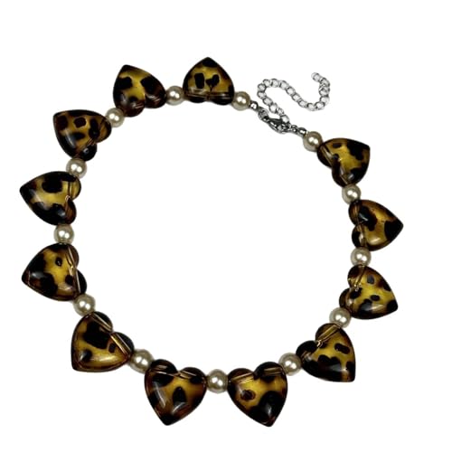 Unkonventionelle Herzförmige Perlenkragenkette Künstlerische Party Halskette Für Trendige Frauen Mode Enthusiasten Verstellbare Kristall Acryl Chokers Halskette Frauen von FIRSTXIU
