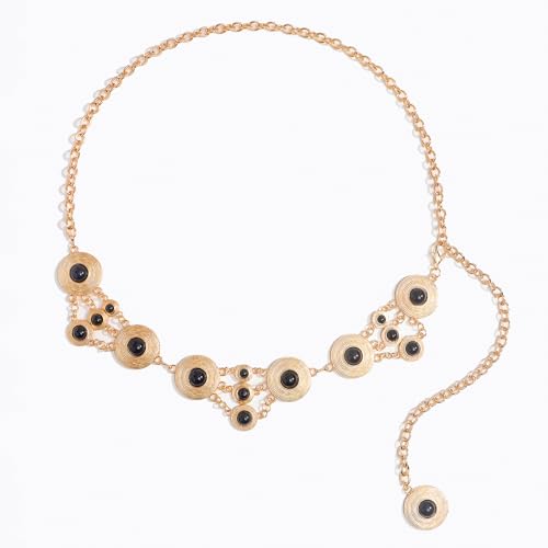 Verstellbare Ethnische Taillenschmuck Benutzerfreundliche Metallkörperkette Mit Polierten Edelsteinen Für Hüftdekoration Daily Wear Metall Körperkette von FIRSTXIU